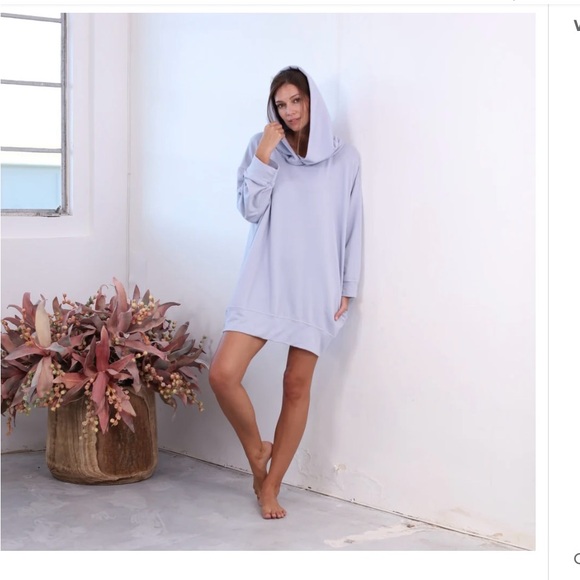 Urban MuuMuu Oversize Hoodie Lounger Tunic Sweatshirt Removable Hood Peacock - Picture 3 of 3